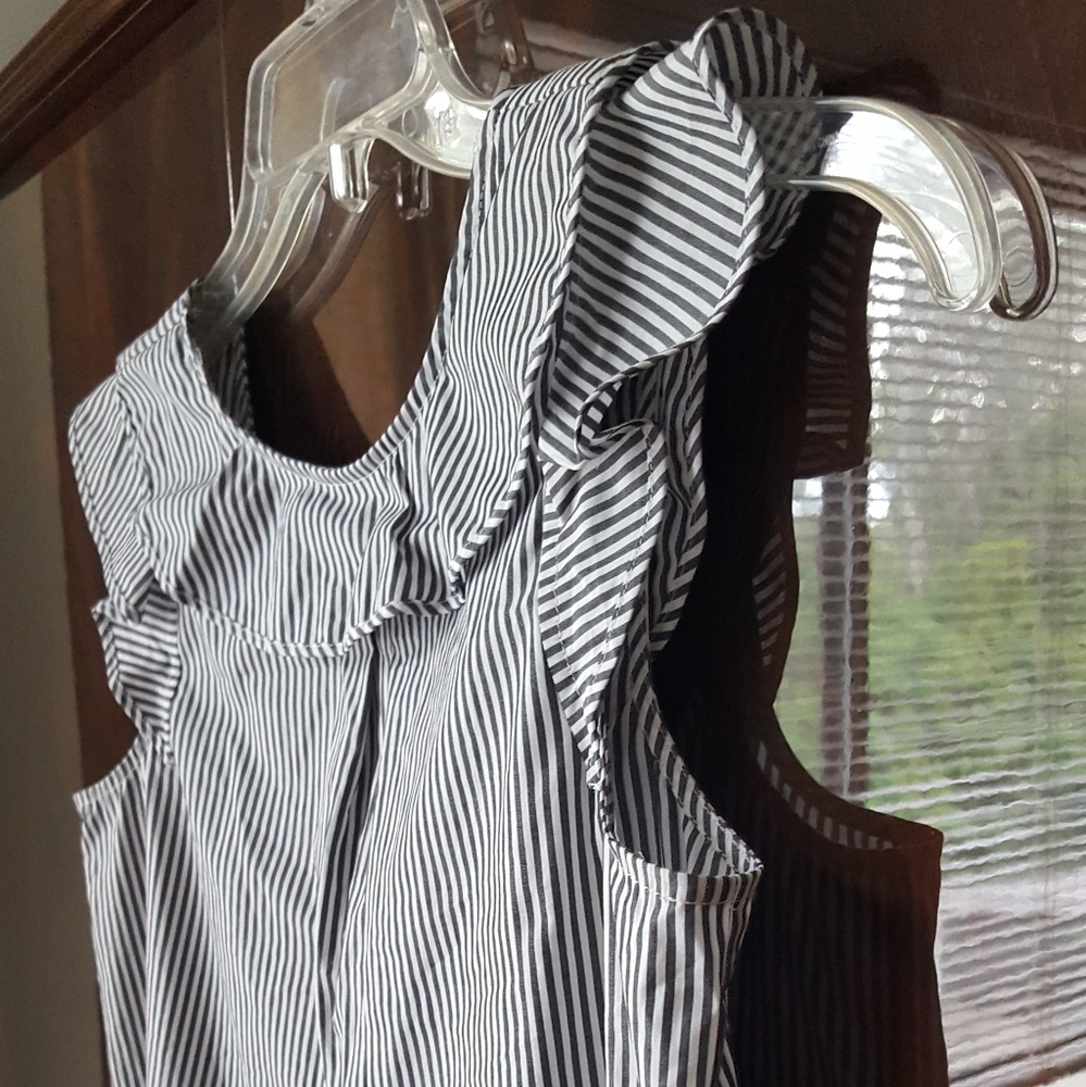 J. Crew Sleevless Striped Ruffle Top - Picture 4 of 10